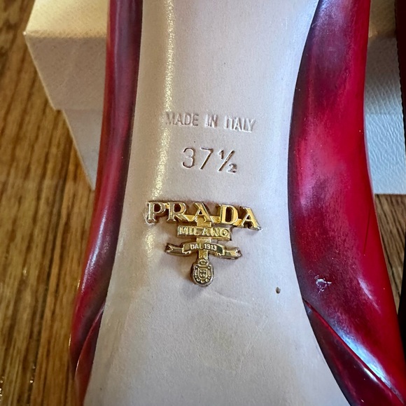 Prada Red Patent Leather Platform Pumps - Picture 7 of 11